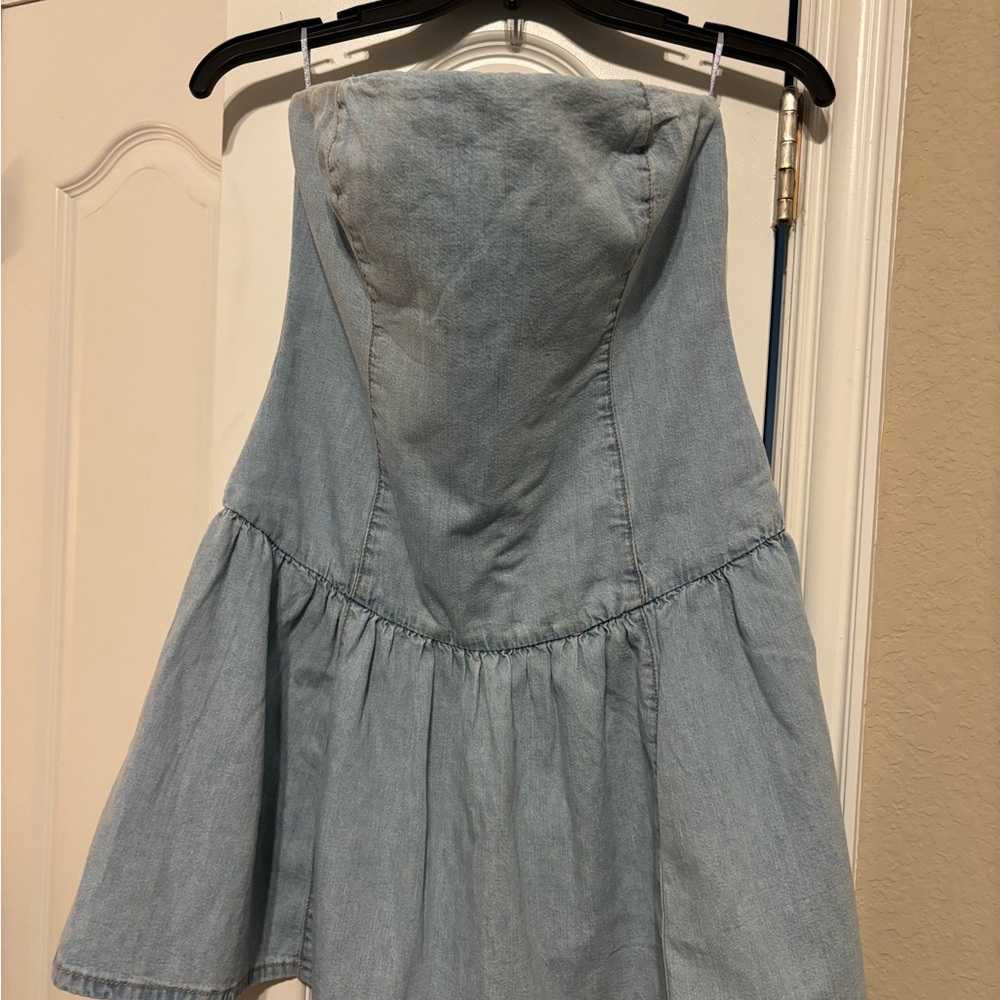 Zara Light Blue Denim Dress